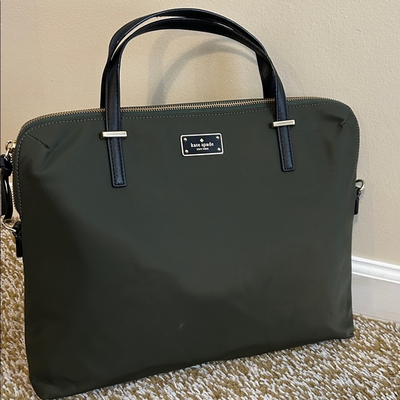 kate spade Handbags - Kate Spade olive Green Laptop Bag